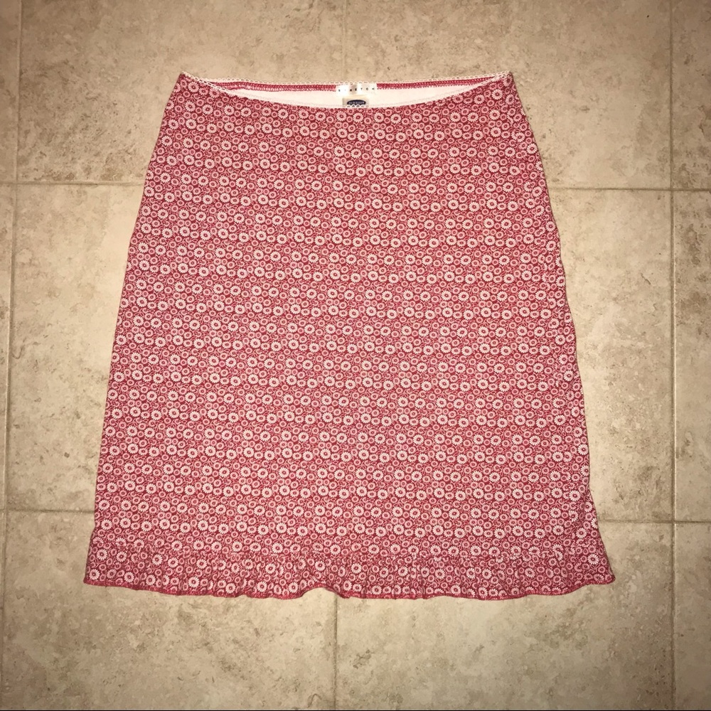 Red and White Floral Skirt